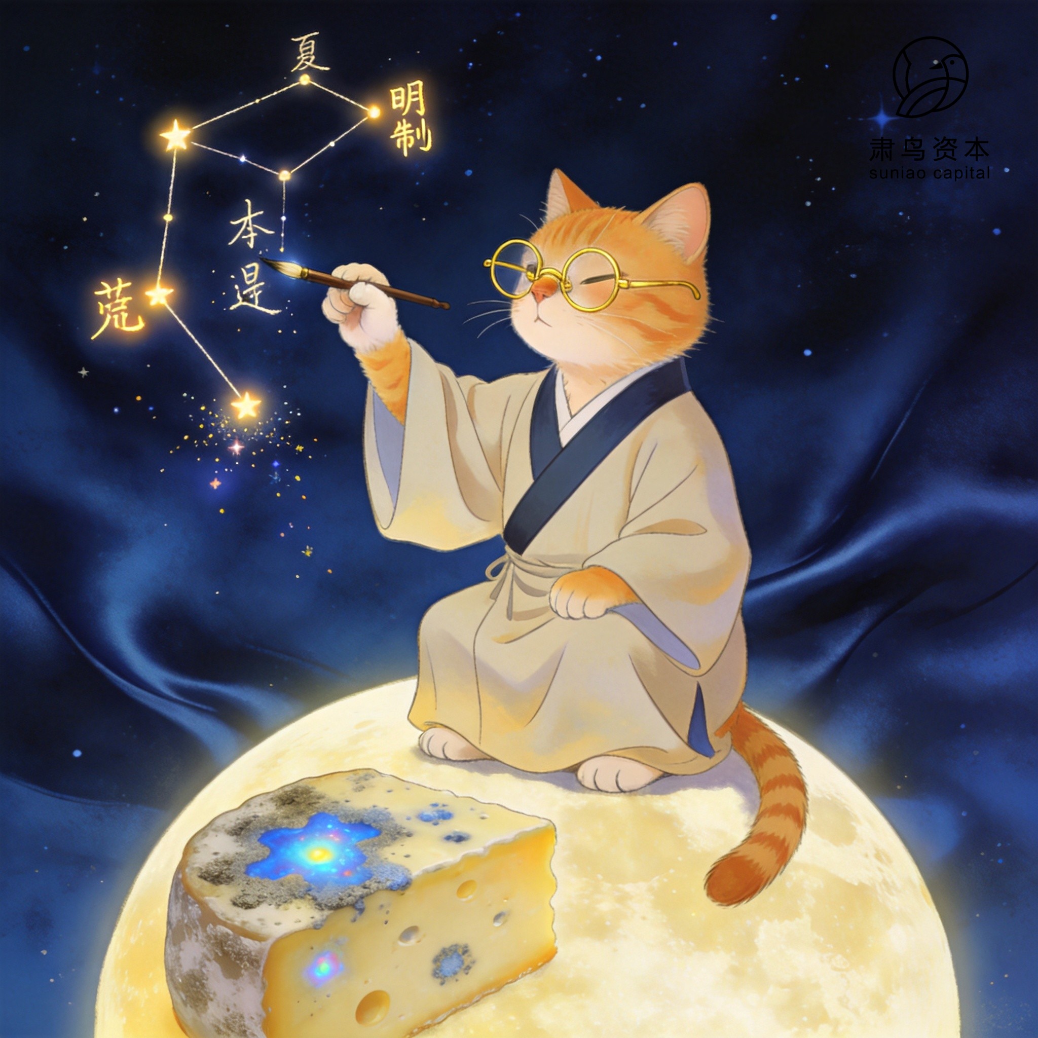 汉服橘猫插画
