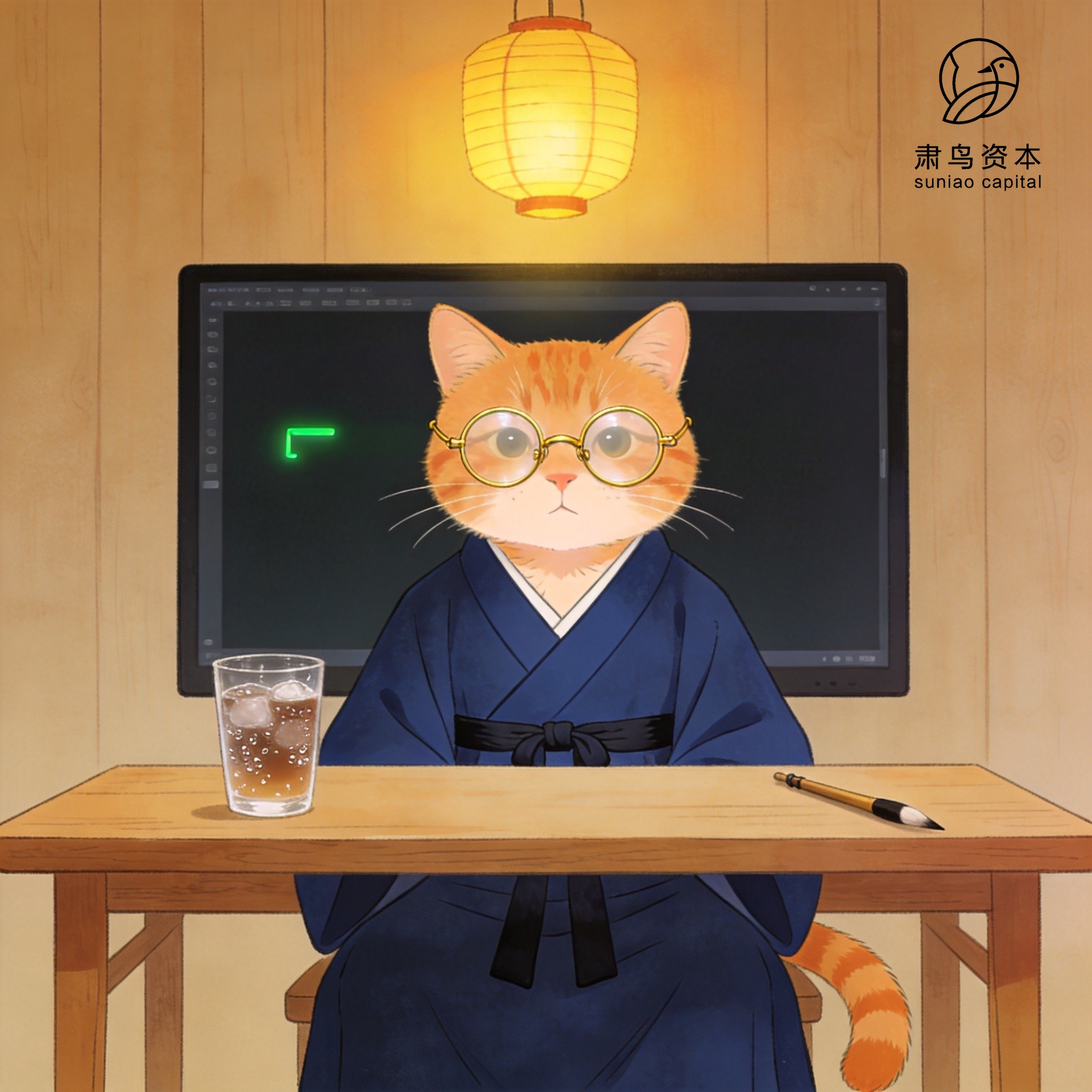 汉服橘猫插画