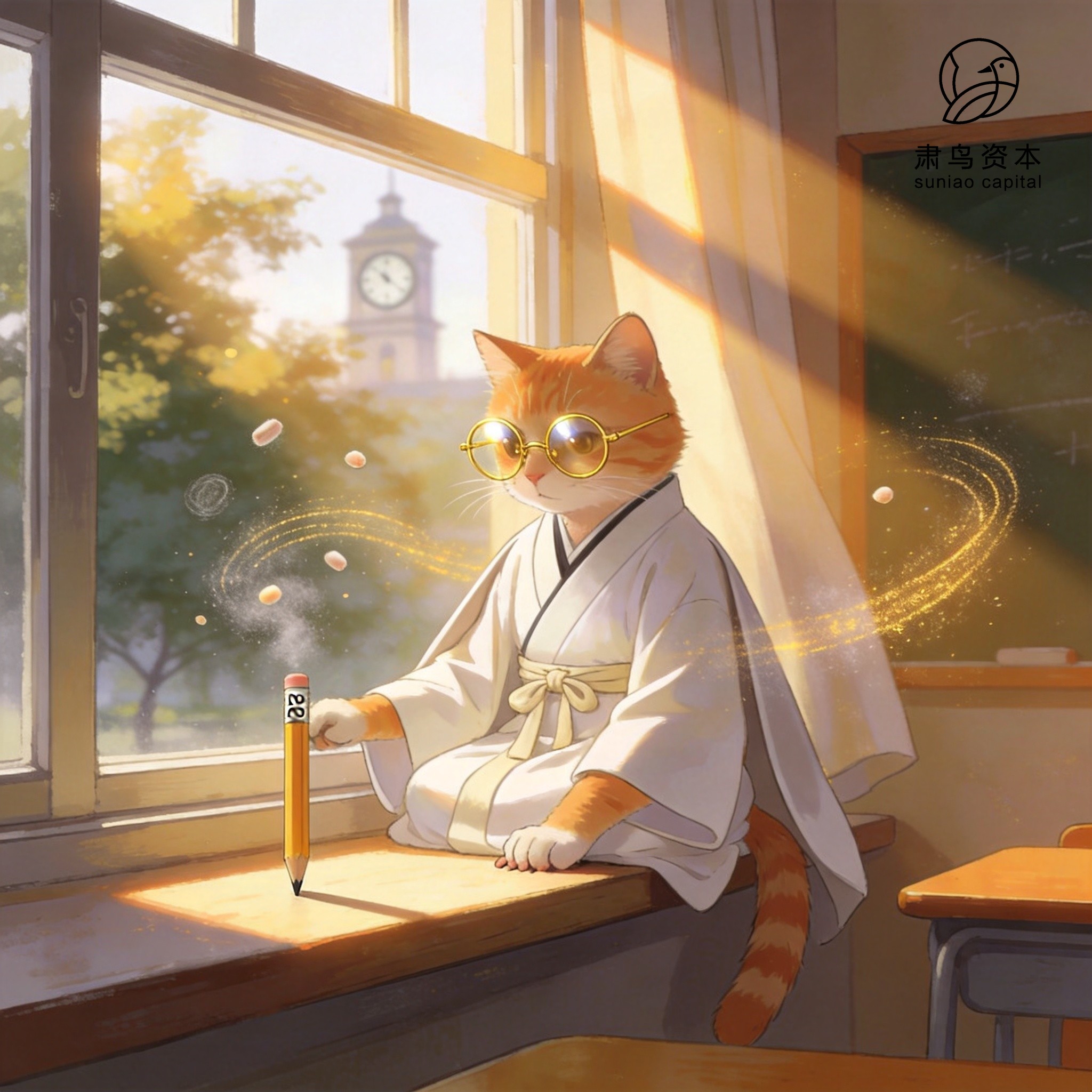 汉服橘猫插画