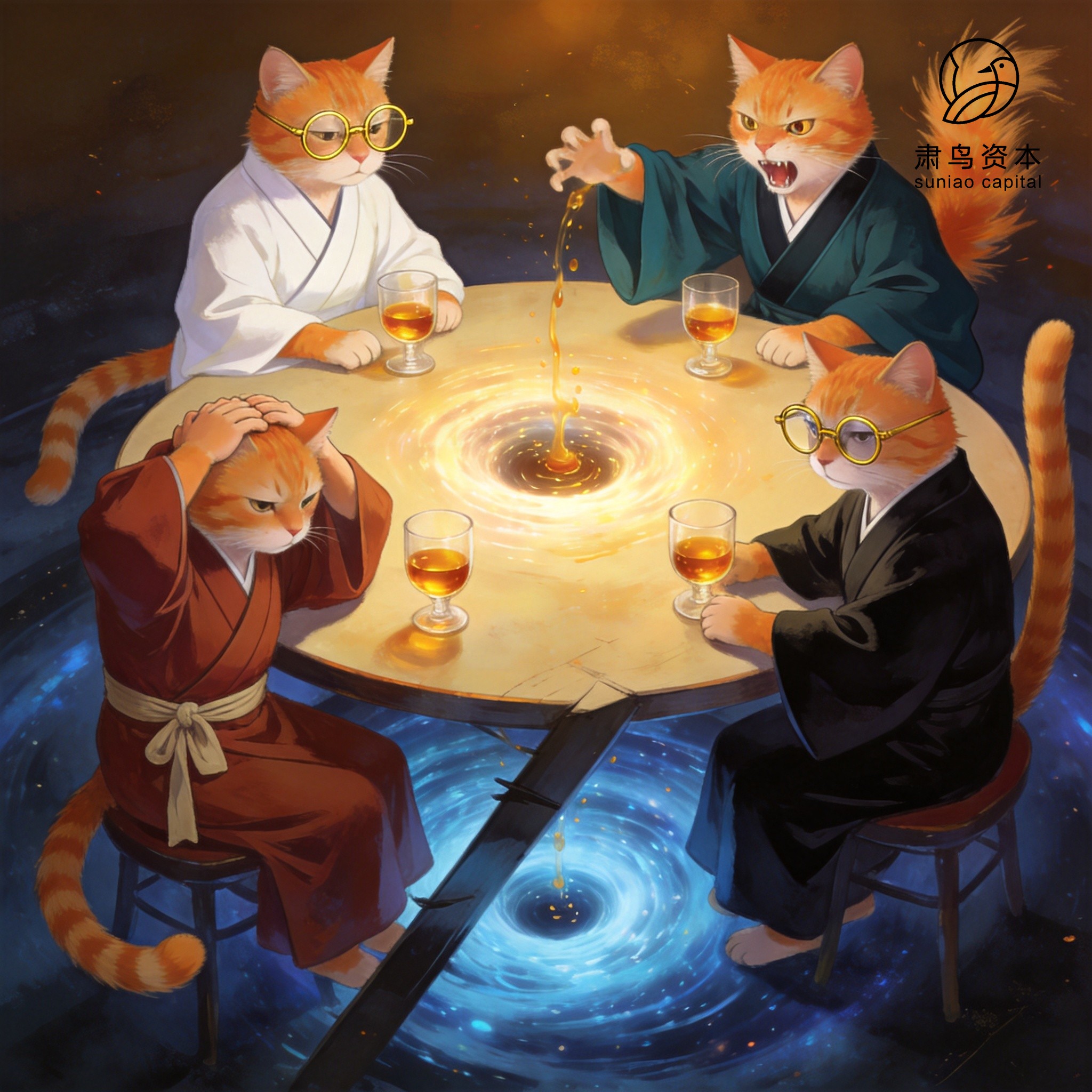 汉服橘猫插画