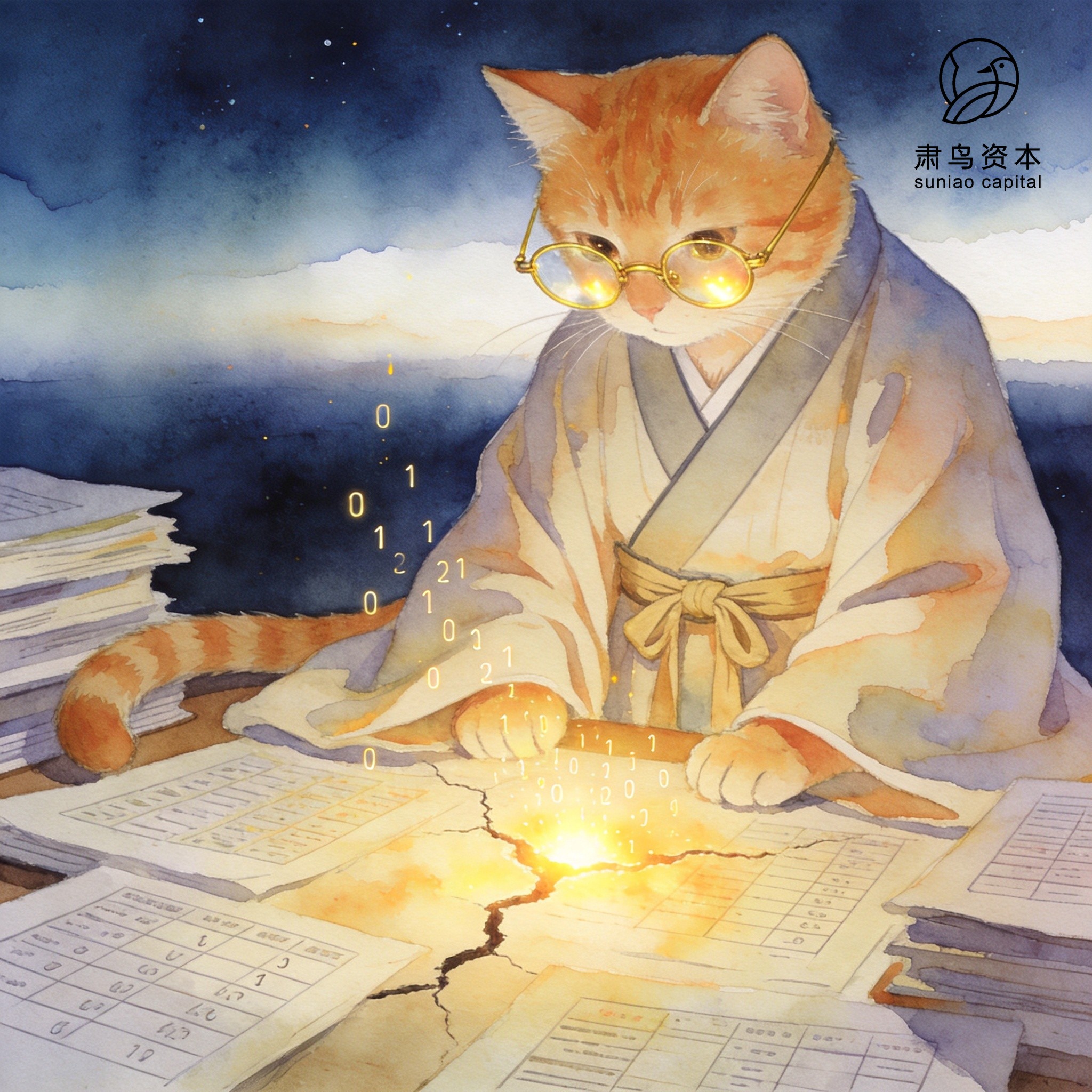 汉服橘猫插画