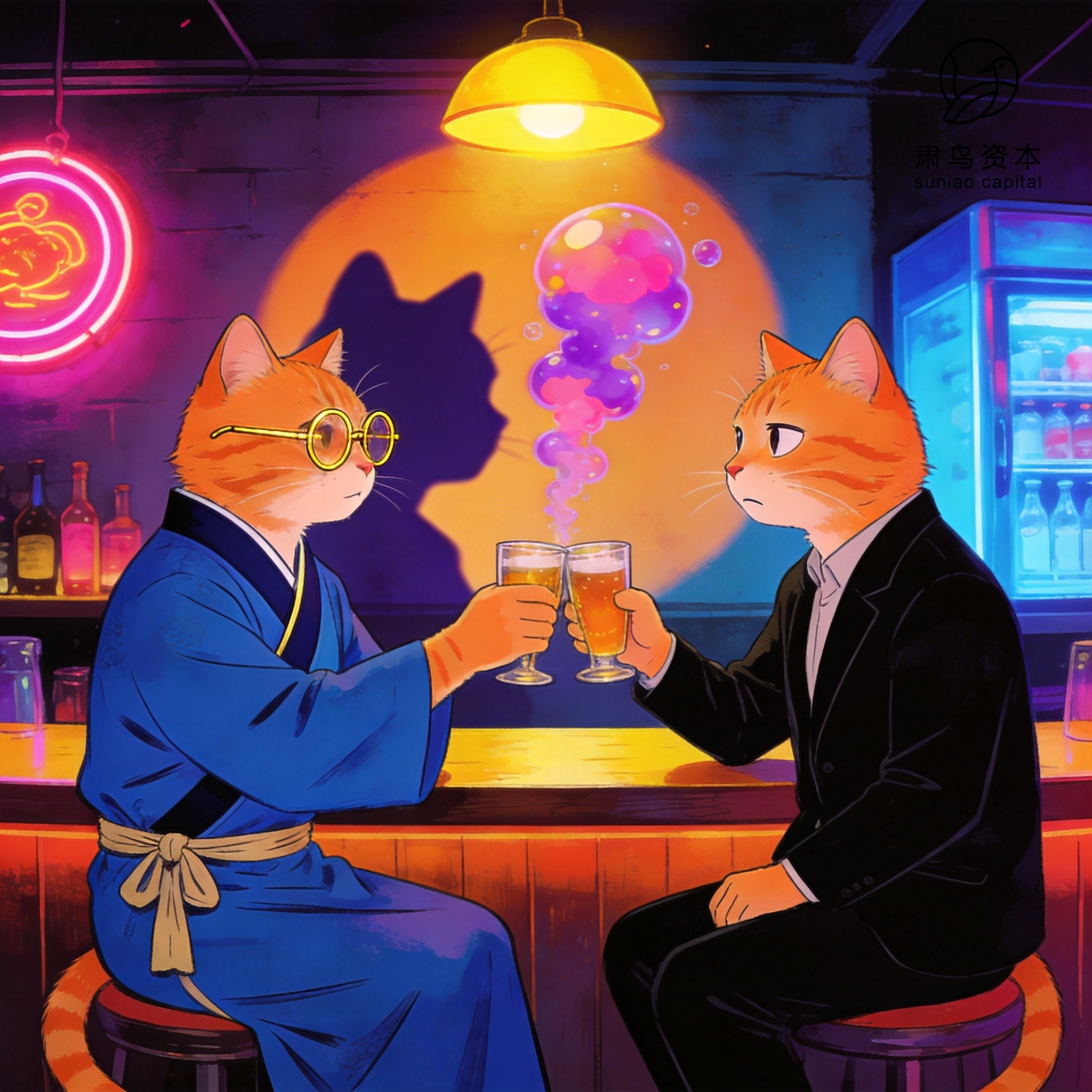 汉服橘猫插画