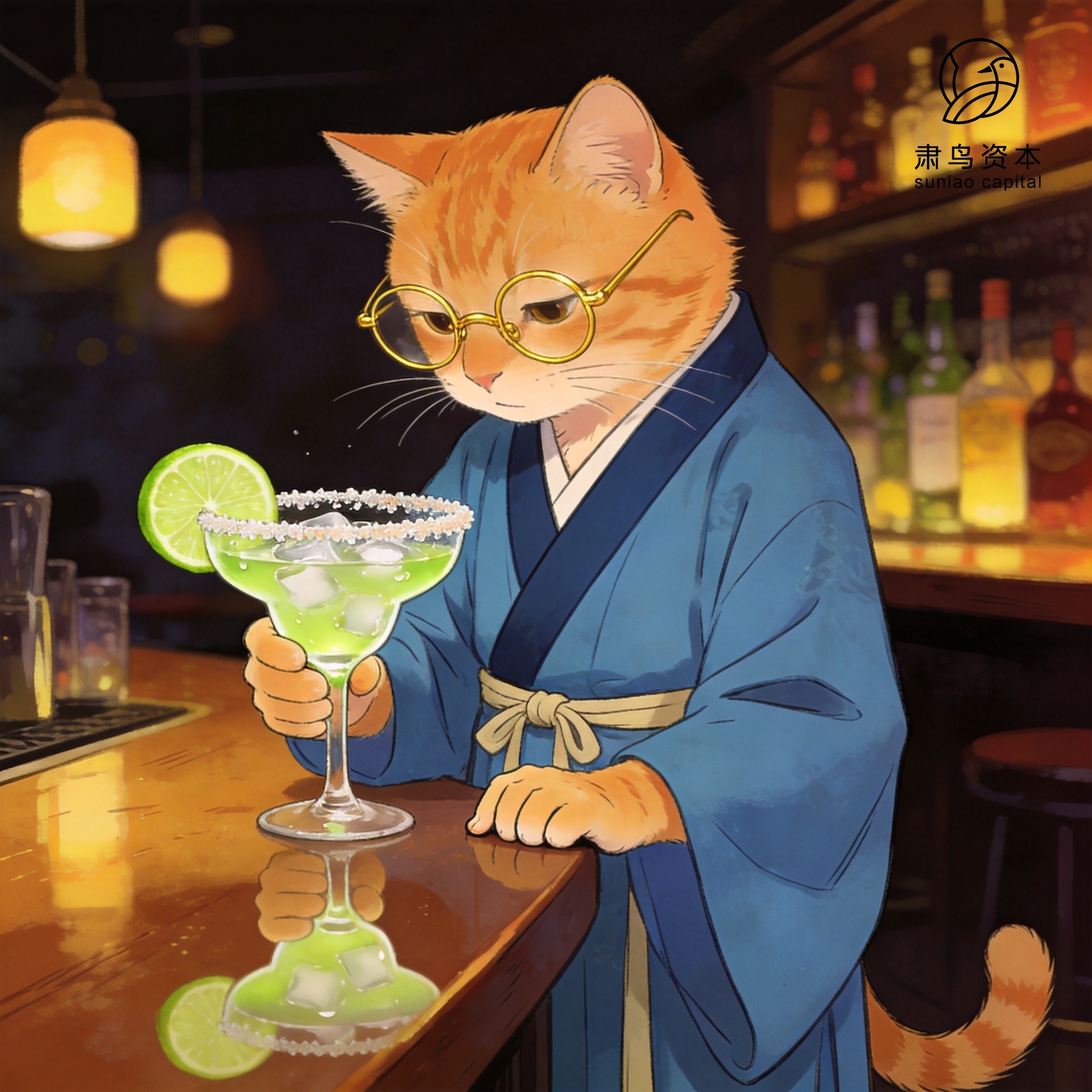 汉服橘猫插画