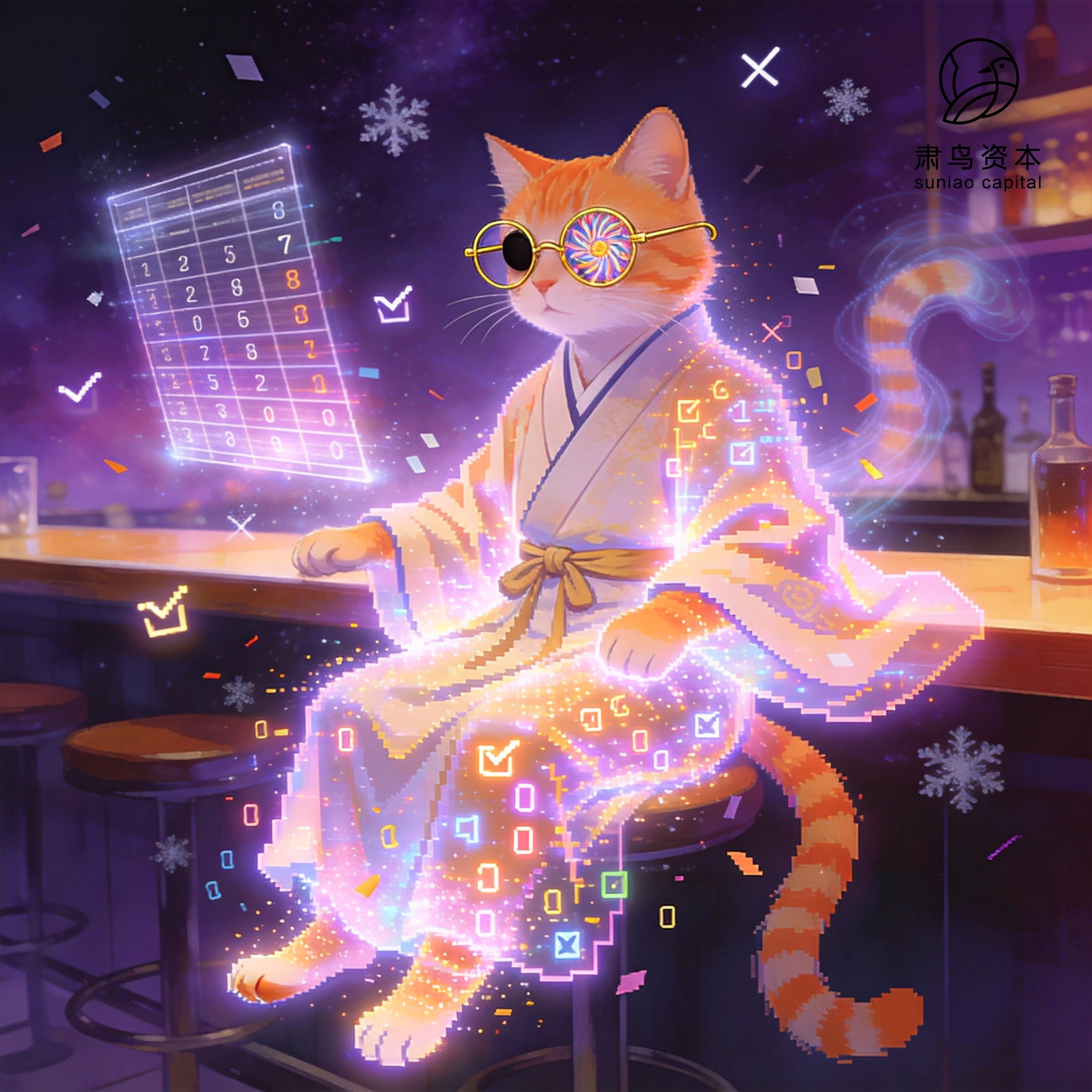 汉服橘猫插画