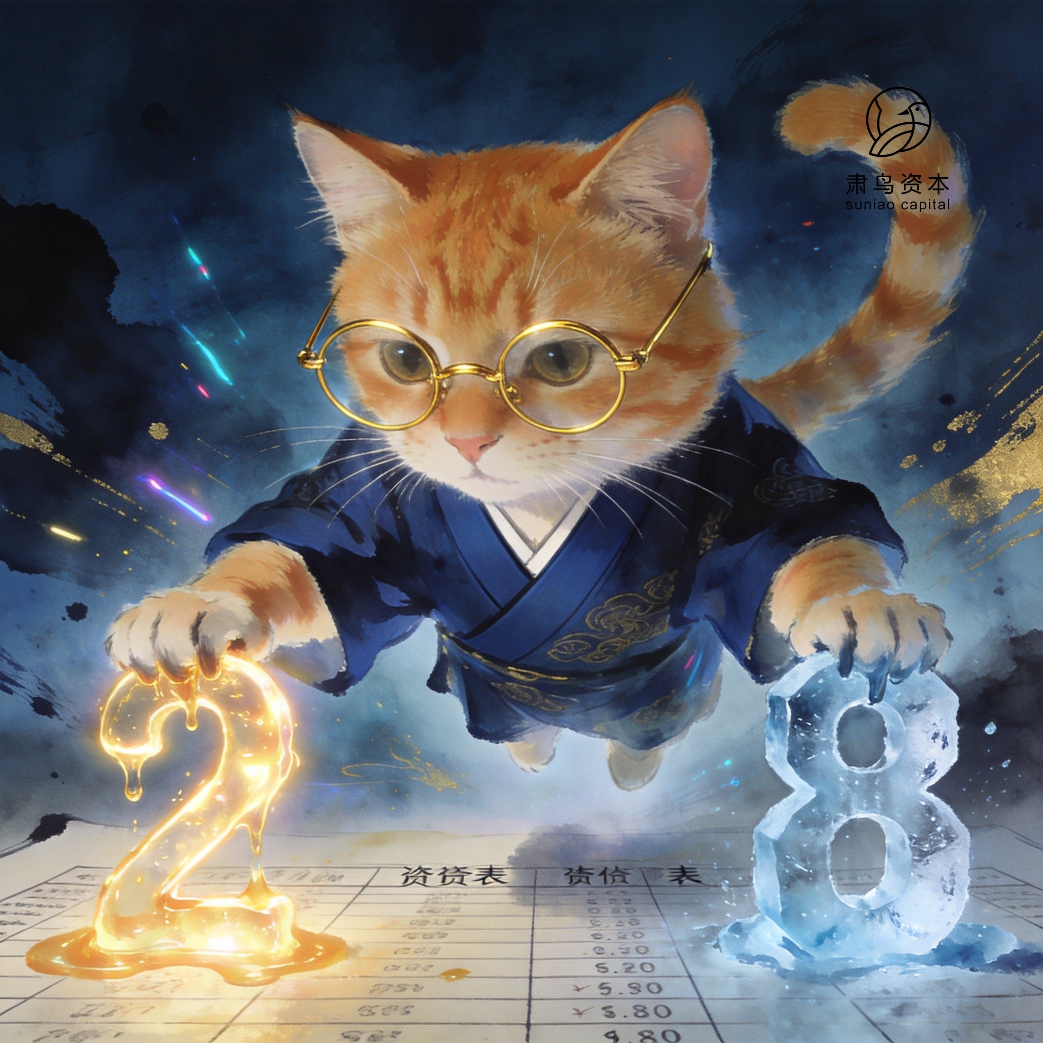 汉服橘猫插画
