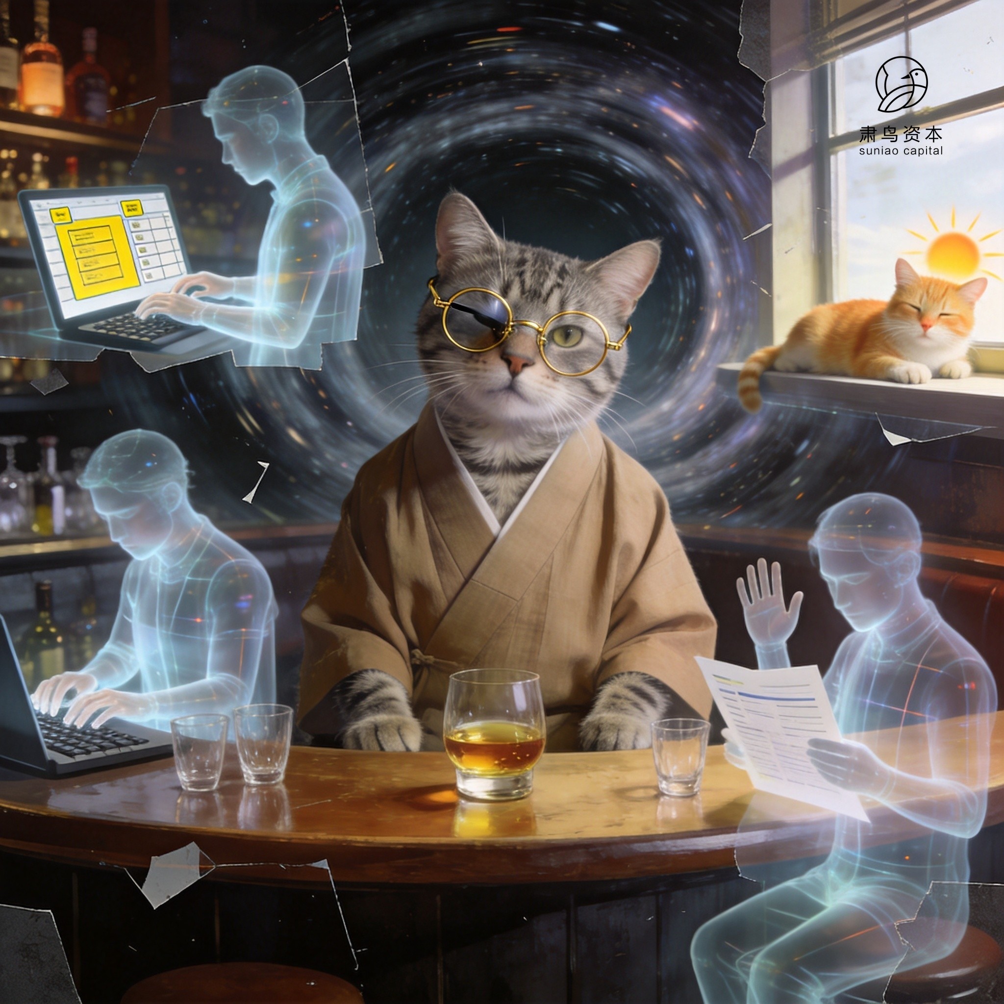 汉服橘猫插画